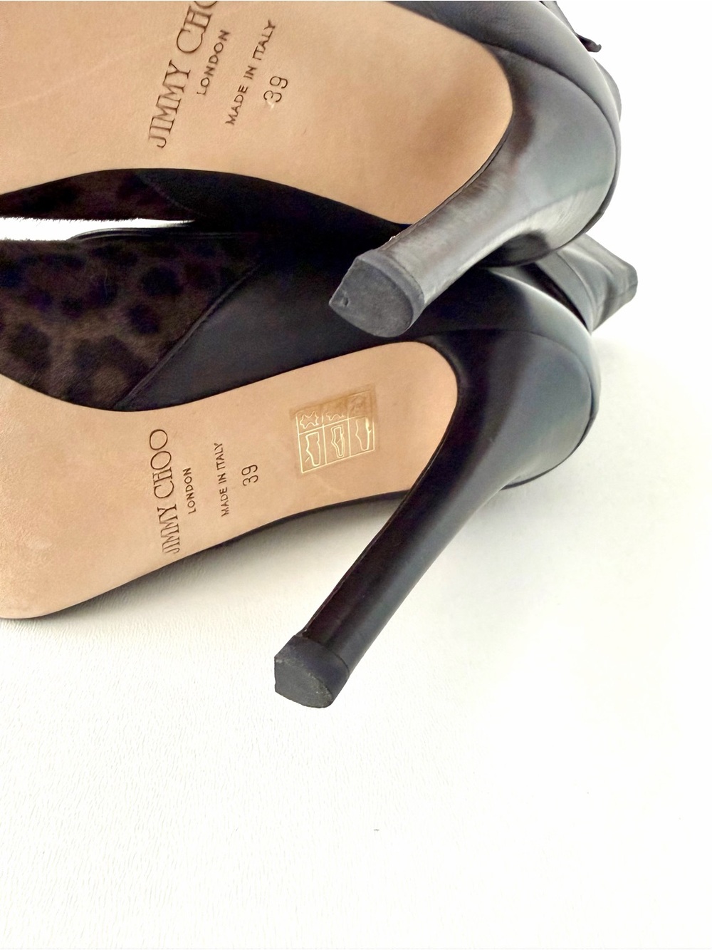 JIMMY CHOO | Blaine Leather Leopard Calf Hair Buckle Ankle Boots Black EU 39 - Picture 11 of 11